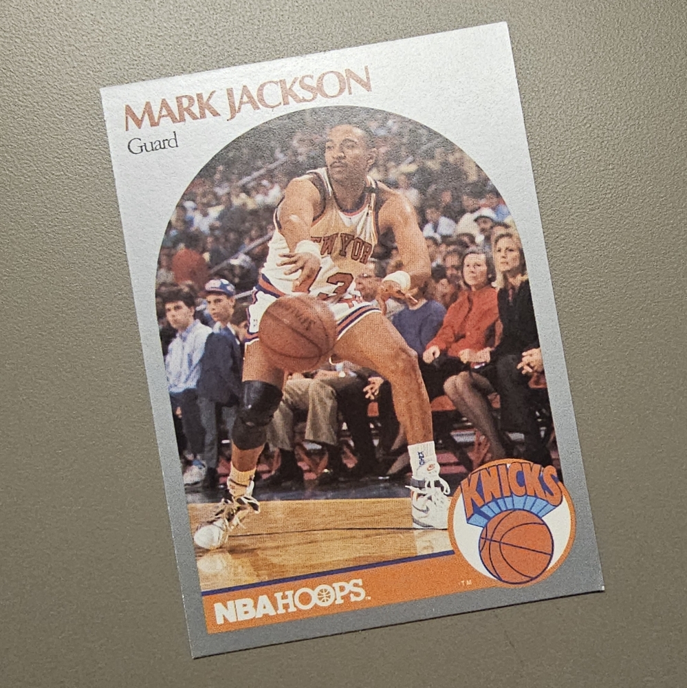 NBA Hoops Mark Jackson Knicks Trading Card With Menendez Brothers In Background